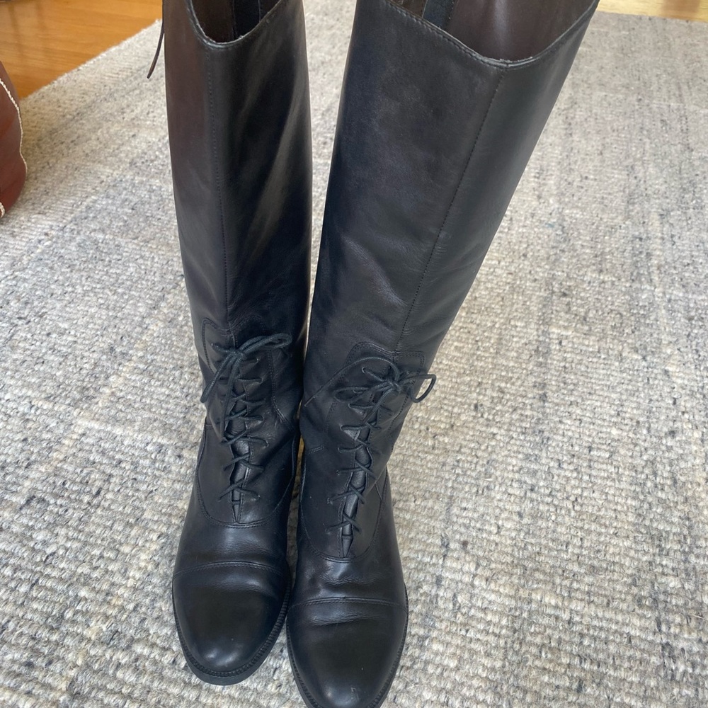 Joie Lace Up Riding Boots - Leather